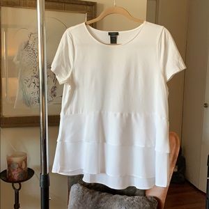 Ann Taylor factory - white ruffled tee shirt